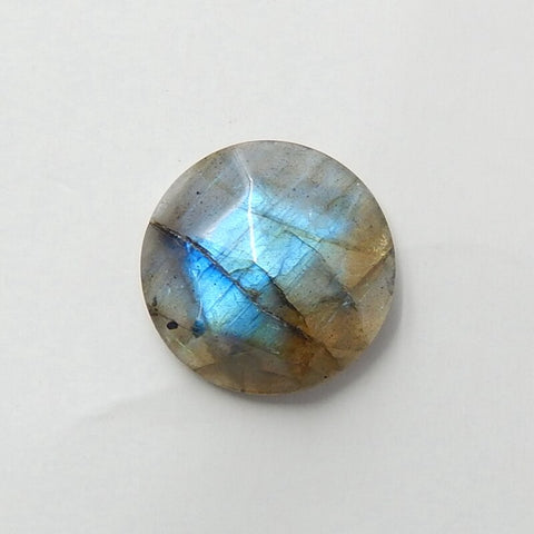 Natural Labradorite 14mm round cabochon, 14x14x5mm, 1.67g - MyGemGarden