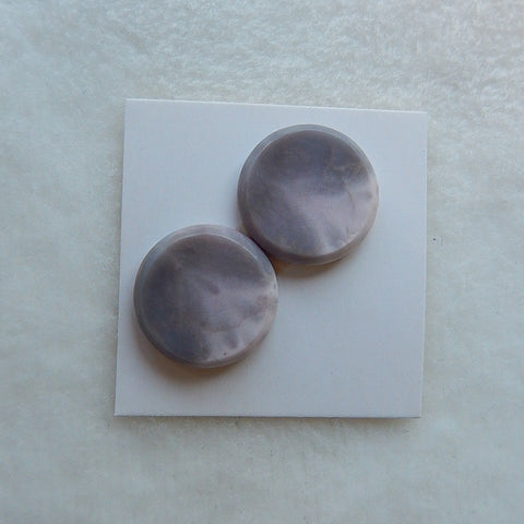 Accept Design Custome Round Purple Agate Cabochon Pair 18x4mm,4.1g - MyGemGarden