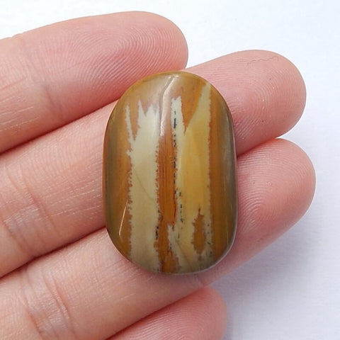 Natural Us Biggs Jasper Gemstone Cabochon, 26x18x6mm, 4.7g - MyGemGarden