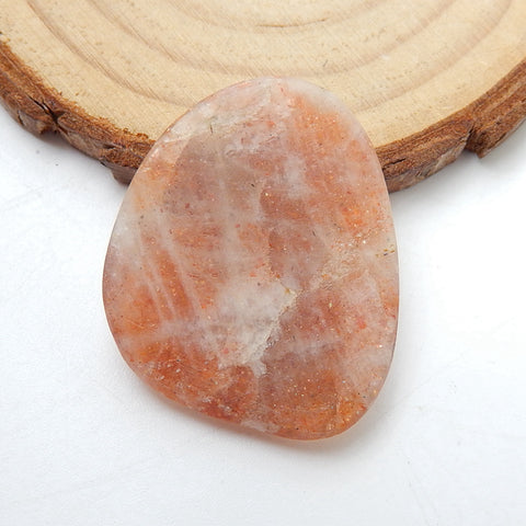 Natural Sunstone Gemstone Cabochon, 29x24x6mm, 7.4g - MyGemGarden