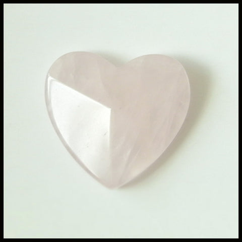 Rose Quartz faceted Heart Shape Gemstone Cabochon,  23x21x7mm, 4.8g - MyGemGarden