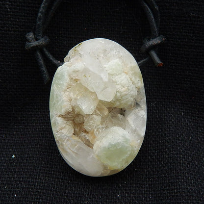 Natural Prehnite Crystal Rough Raw Material Gemstone Pendant Bead, 32x22x6mm, 13.4g - MyGemGarden