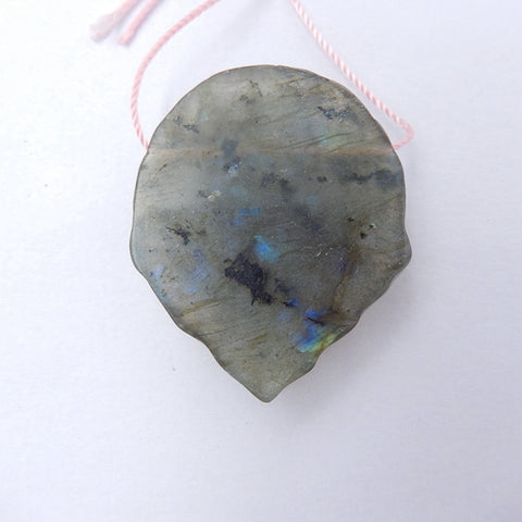 Carving Labradorite Gemstone Natural Pendant Bead, 37x31x10mm, 14g - MyGemGarden