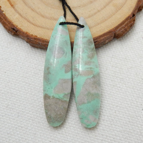 New, Turquoise Teardrop Earrings Pair, stone for Earrings making, 41x10x4mm, 5.4g - MyGemGarden