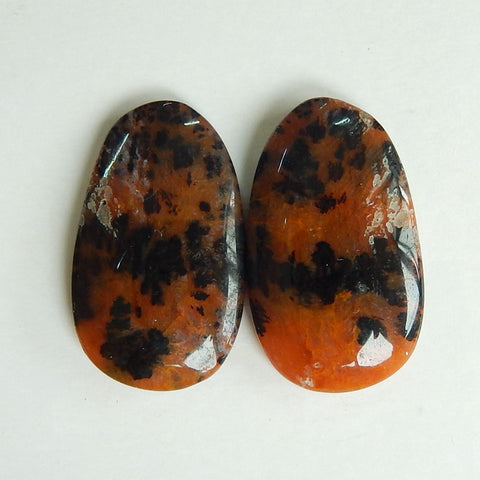 Natural petrified wood  Gemstone Cabochon Pair, 21x12x4mm, 3.7g - MyGemGarden